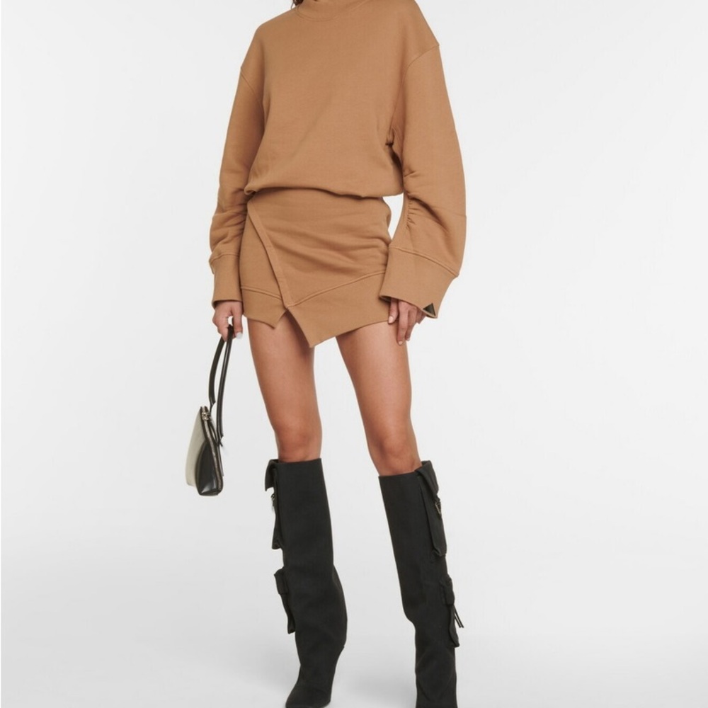 The Attico Tan Asymmetrical Ivory MiniDress